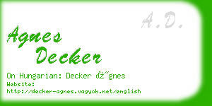 agnes decker business card